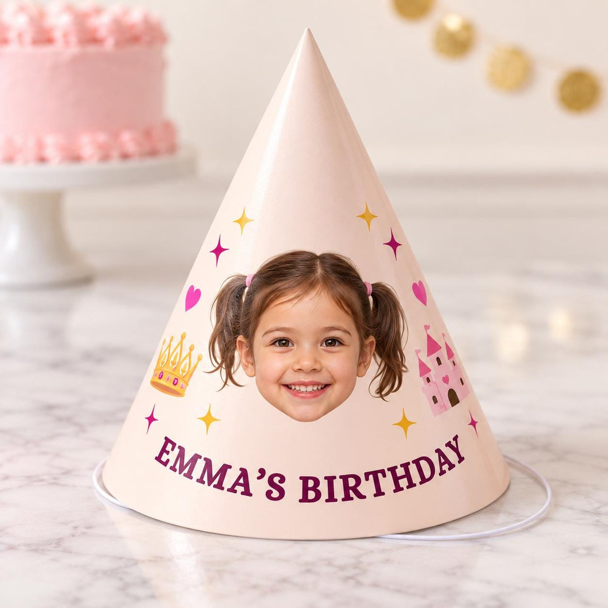 Personalized Photo Birthday Party Hats, Custom Face Hats for Kids, Themed Birthday Party Favors, Dinosaur, Unicorn & Mermaid