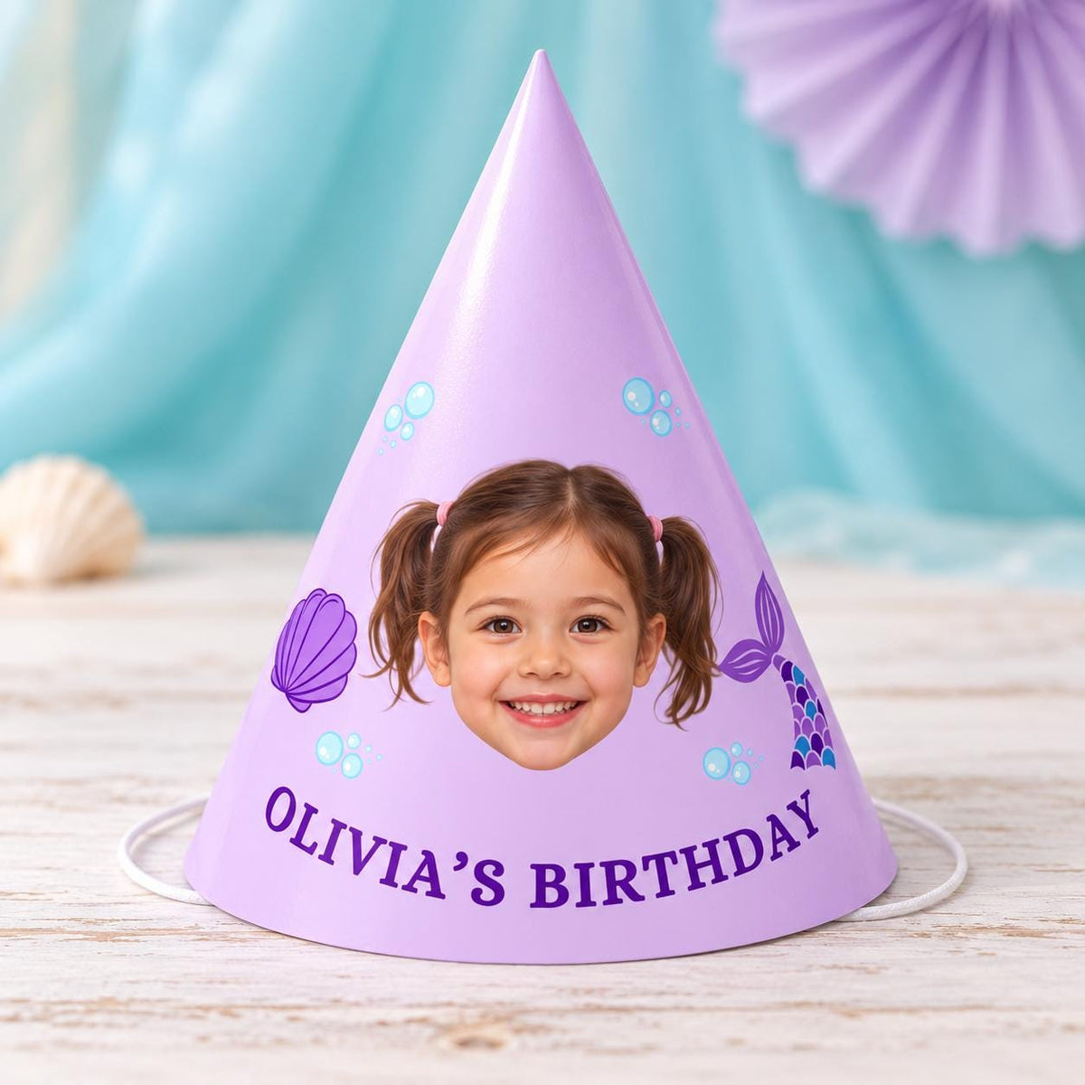 Personalized Photo Birthday Party Hats, Custom Face Hats for Kids, Themed Birthday Party Favors, Dinosaur, Unicorn & Mermaid