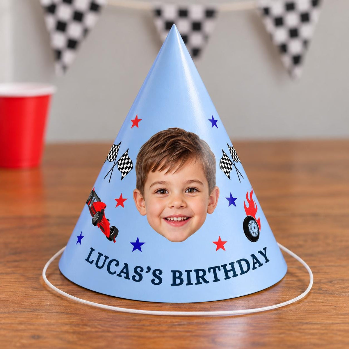 Personalized Photo Birthday Party Hats, Custom Face Hats for Kids, Themed Birthday Party Favors, Dinosaur, Unicorn & Mermaid