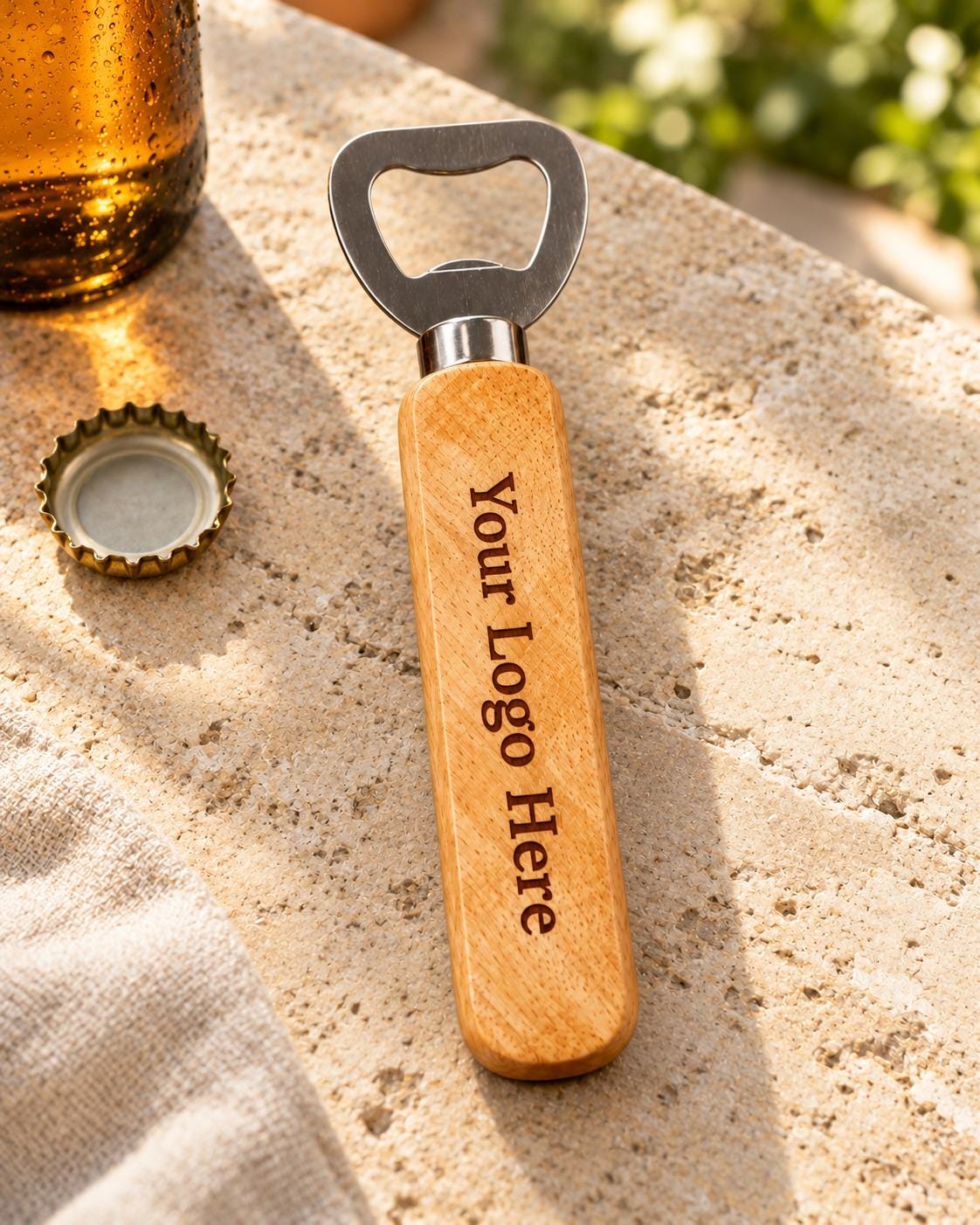 Personalized Wooden Bottle Opener, Custom Laser Engraved Beer Opener, Dad Gift, Groomsmen Gift, Custom Logo Bottle Opener
