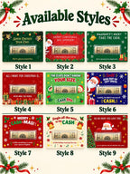 Christmas Money Holder Card, Funny Cash Gift with Clear Dome, Holiday Stocking Stuffer, Secret Santa Gift, 3x5 Cash Holder