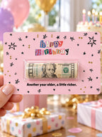 Birthday Money Holder Card with Clear Cash Dome, Funny Happy Birthday Card, Cash Gift for Teens and Adults, Choose Your Color and Phrase