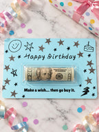 Birthday Money Holder Card with Clear Cash Dome, Funny Happy Birthday Card, Cash Gift for Teens and Adults, Choose Your Color and Phrase