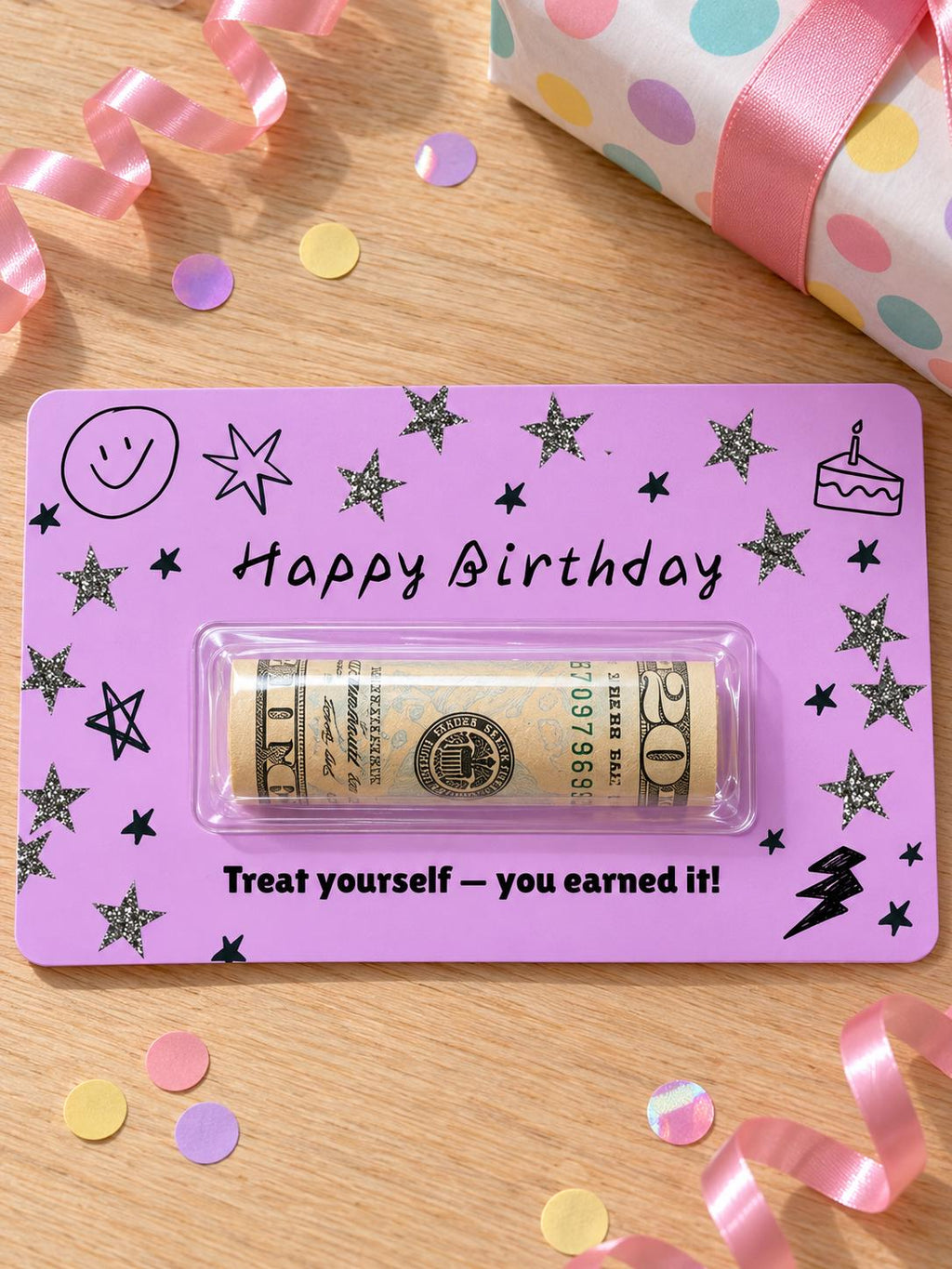 Birthday Money Holder Card with Clear Cash Dome, Funny Happy Birthday Card, Cash Gift for Teens and Adults, Choose Your Color and Phrase