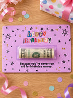 Birthday Money Holder Card with Clear Cash Dome, Funny Happy Birthday Card, Cash Gift for Teens and Adults, Choose Your Color and Phrase