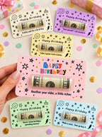 Birthday Money Holder Card with Clear Cash Dome, Funny Happy Birthday Card, Cash Gift for Teens and Adults, Choose Your Color and Phrase