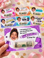 Personalized Photo Money Holder, Funny Birthday Cash Gift Card for Teens, Custom Face Money Gift, Teen Boy or Girl Gift, Rolled Cash Holder