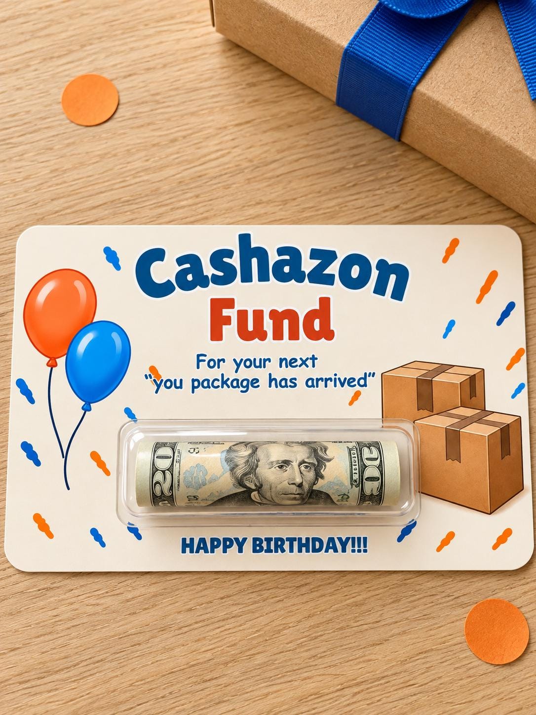 Funny Birthday Money Holder Card Set, Cash Gift Cards with Clear Plastic Domes, 11 Designs, 3x5 Inch, Coffee, Food & Shopping Birthday Gifts
