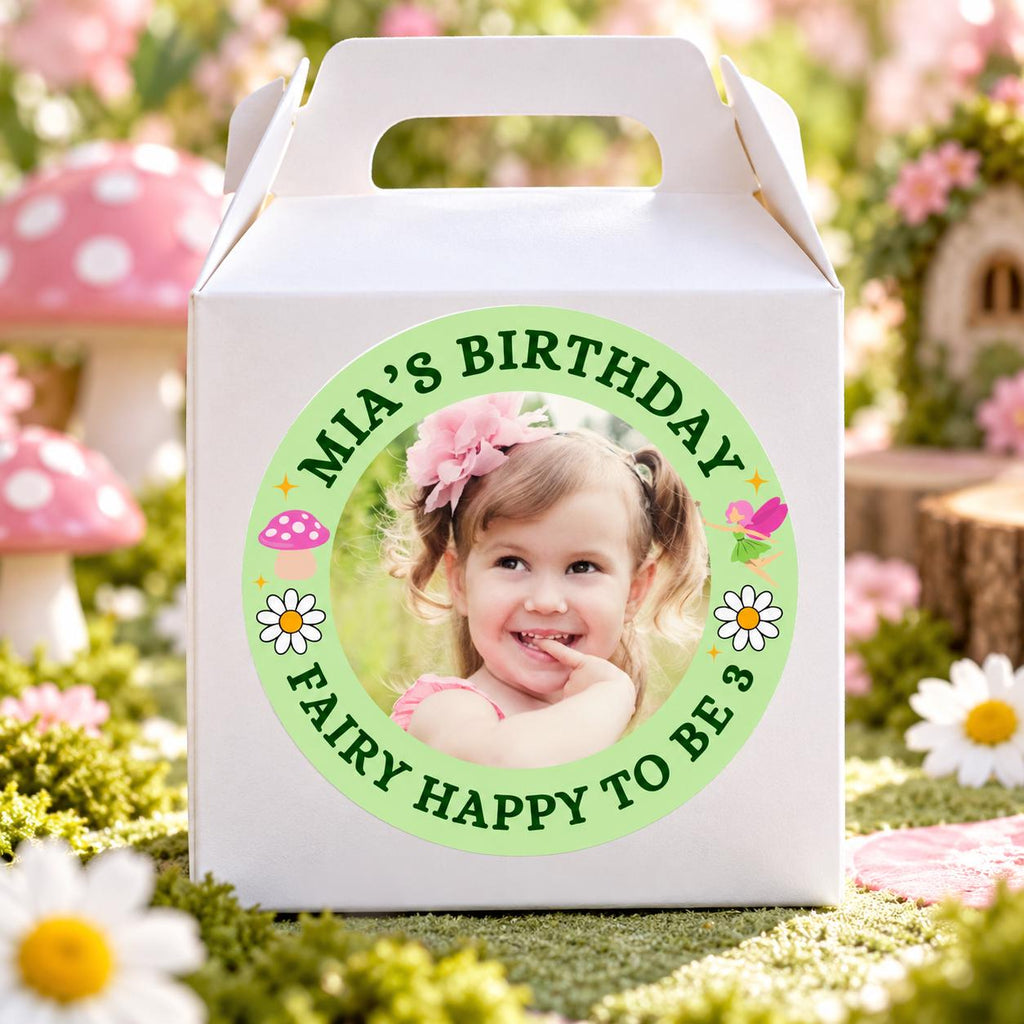 Personalized Birthday Stickers, Custom Photo Stickers with Name and Age, Birthday Cup Stickers, Kids Party Favor Labels