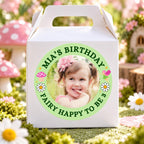 Personalized Birthday Stickers, Custom Photo Stickers with Name and Age, Birthday Cup Stickers, Kids Party Favor Labels