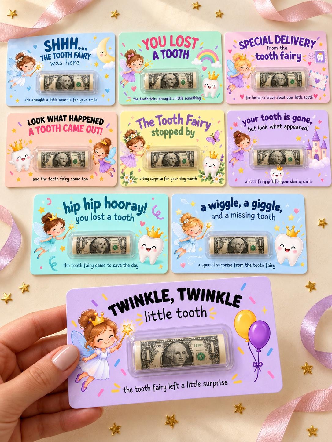 Tooth Fairy Money Holder Card, Kids Lost Tooth Gift, Tooth Fairy Cash Card, Cute Tooth Fairy Surprise, Printable Toothless Gift Set