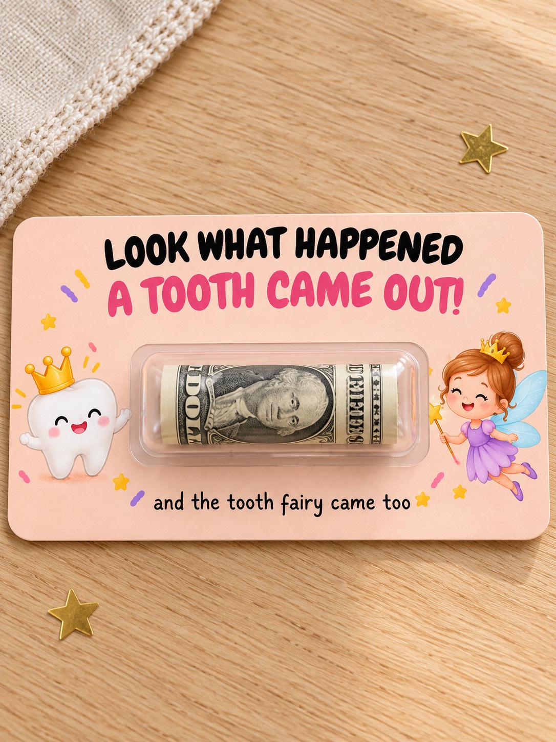 Tooth Fairy Money Holder Card, Kids Lost Tooth Gift, Tooth Fairy Cash Card, Cute Tooth Fairy Surprise, Printable Toothless Gift Set