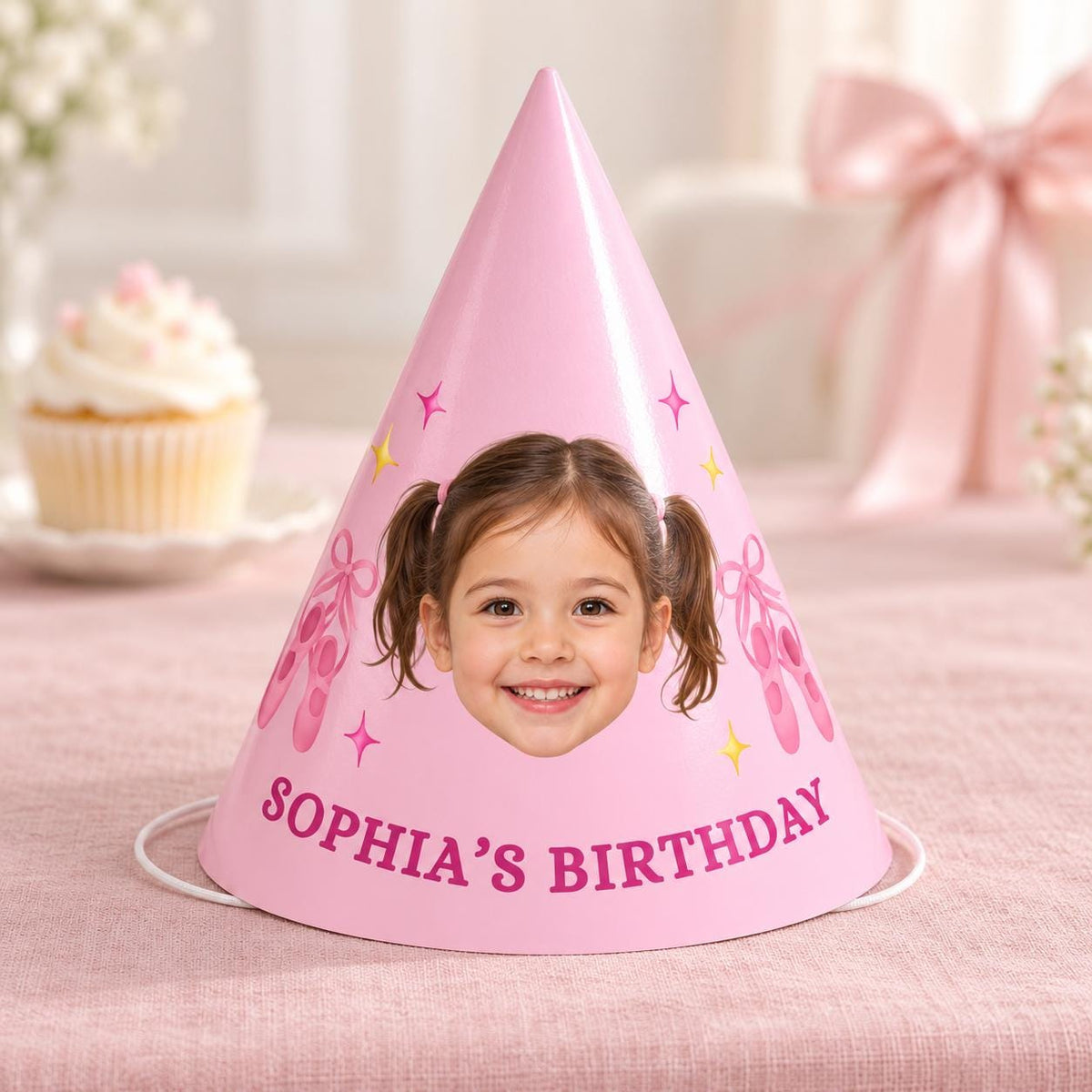Personalized Photo Birthday Party Hats, Custom Face Hats for Kids, Themed Birthday Party Favors, Dinosaur, Unicorn & Mermaid