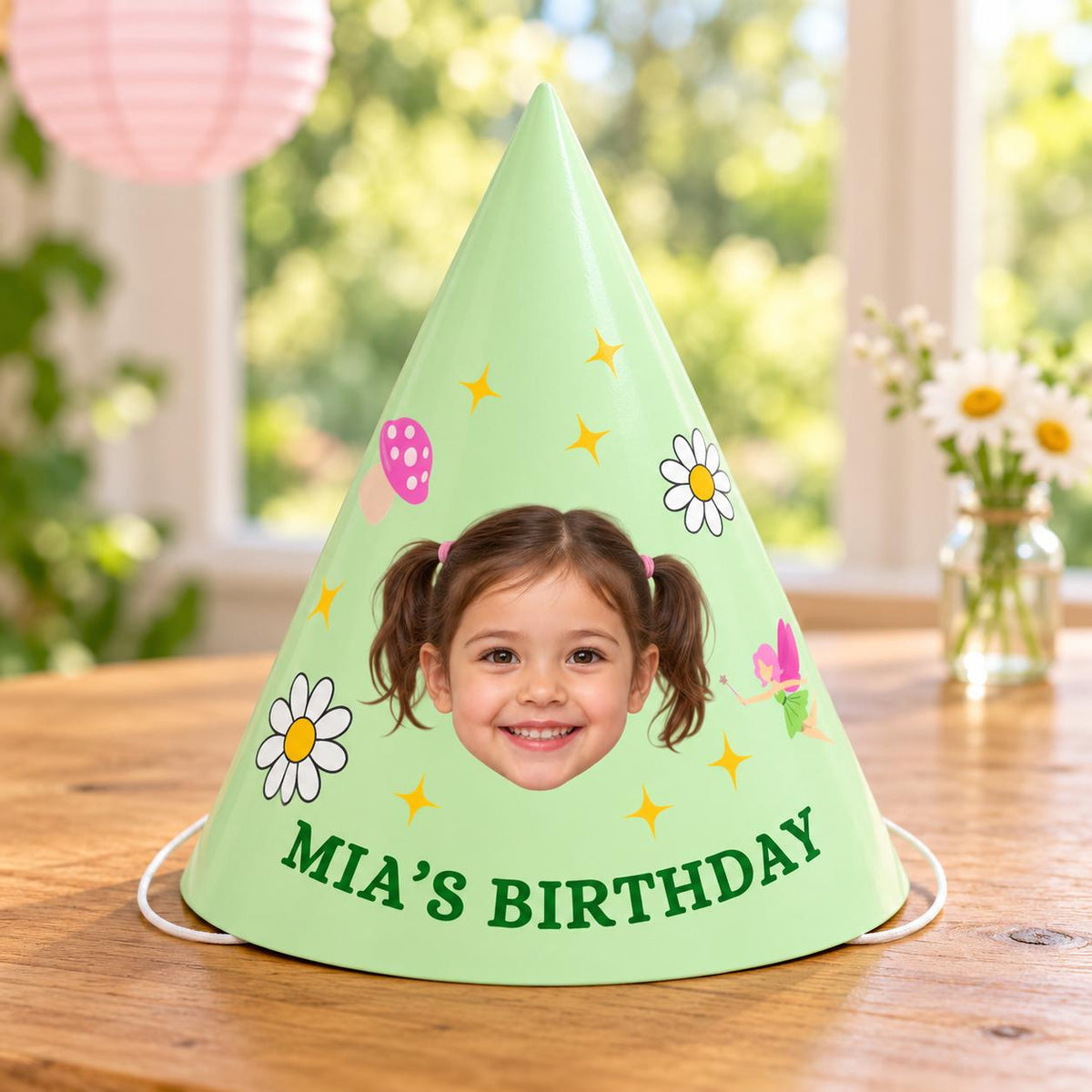 Personalized Photo Birthday Party Hats, Custom Face Hats for Kids, Themed Birthday Party Favors, Dinosaur, Unicorn & Mermaid