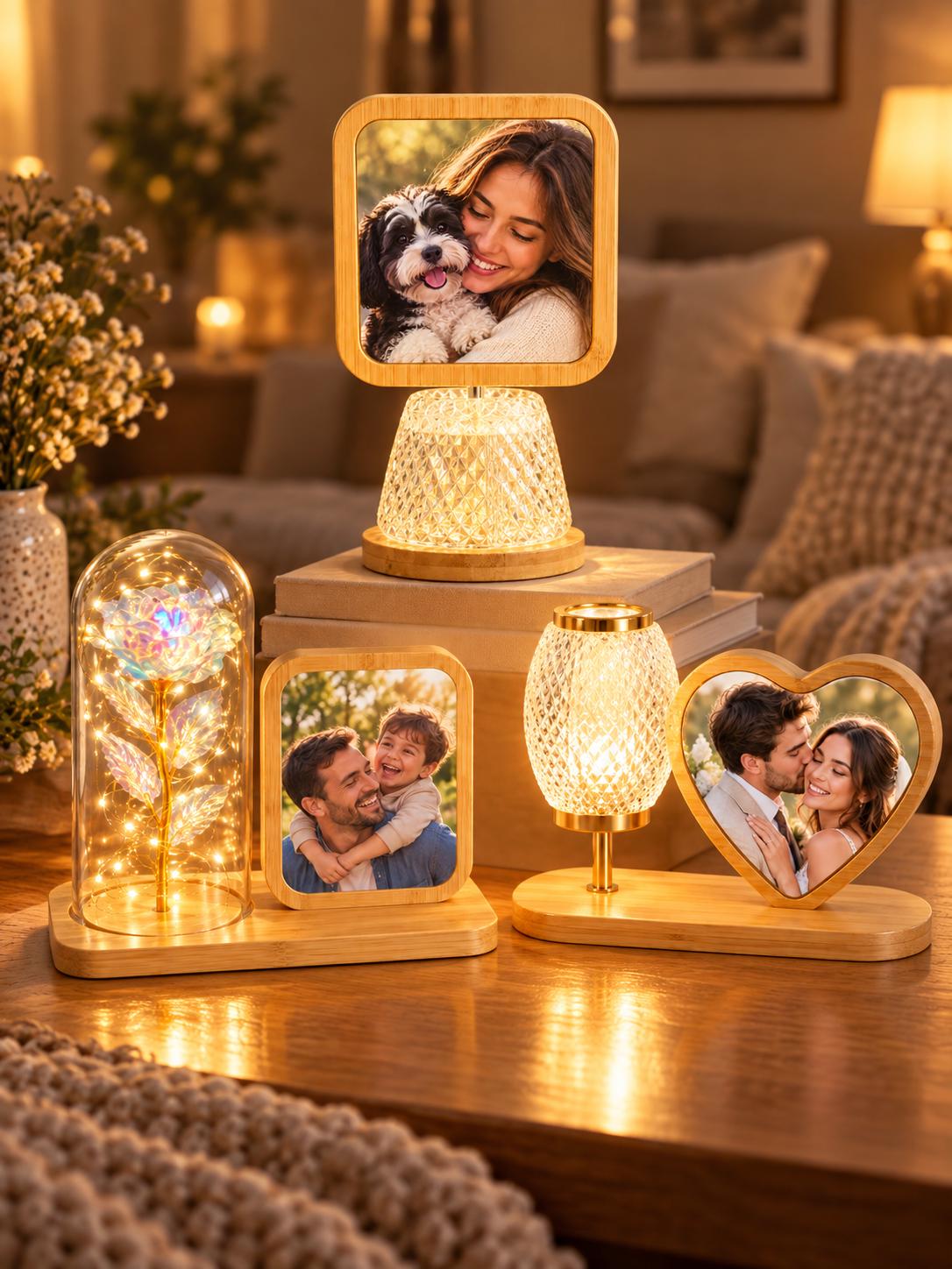 Personalized Photo Lamp, Custom Picture Frame Light, LED Photo Night Light, Family Gift, Anniversary Wedding Gift, Custom Photo Decor