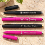 Personalized Laser Engraved Pens, Custom Logo or Name Pen, Matte Black Ink Pens, Business Promotional Gifts, Teacher & Coworker Gifts