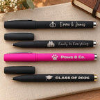 Personalized Laser Engraved Pens, Custom Logo or Name Pen, Matte Black Ink Pens, Business Promotional Gifts, Teacher & Coworker Gifts