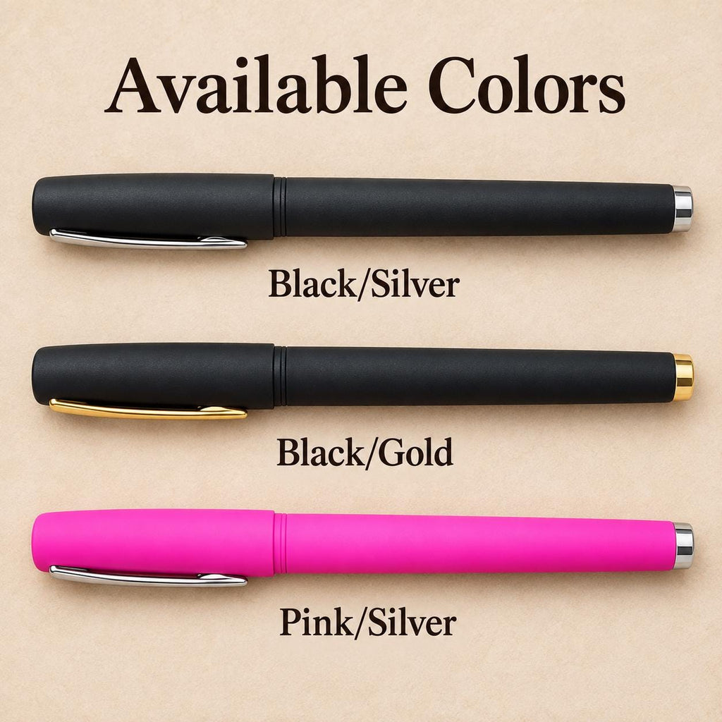 Personalized Laser Engraved Pens, Custom Logo or Name Pen, Matte Black Ink Pens, Business Promotional Gifts, Teacher & Coworker Gifts