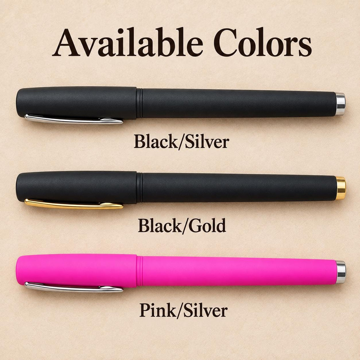 Personalized Laser Engraved Pens, Custom Logo or Name Pen, Matte Black Ink Pens, Business Promotional Gifts, Teacher & Coworker Gifts