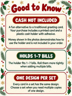 Christmas Money Holder Card, Funny Cash Gift with Clear Dome, Holiday Stocking Stuffer, Secret Santa Gift, 3x5 Cash Holder