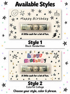 Birthday Money Holder Card with Clear Cash Dome, Funny Happy Birthday Card, Cash Gift for Teens and Adults, Choose Your Color and Phrase