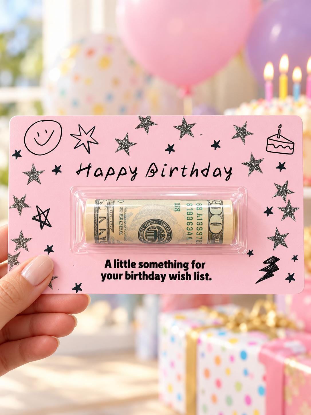 Birthday Money Holder Card with Clear Cash Dome, Funny Happy Birthday Card, Cash Gift for Teens and Adults, Choose Your Color and Phrase