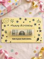 Birthday Money Holder Card with Clear Cash Dome, Funny Happy Birthday Card, Cash Gift for Teens and Adults, Choose Your Color and Phrase