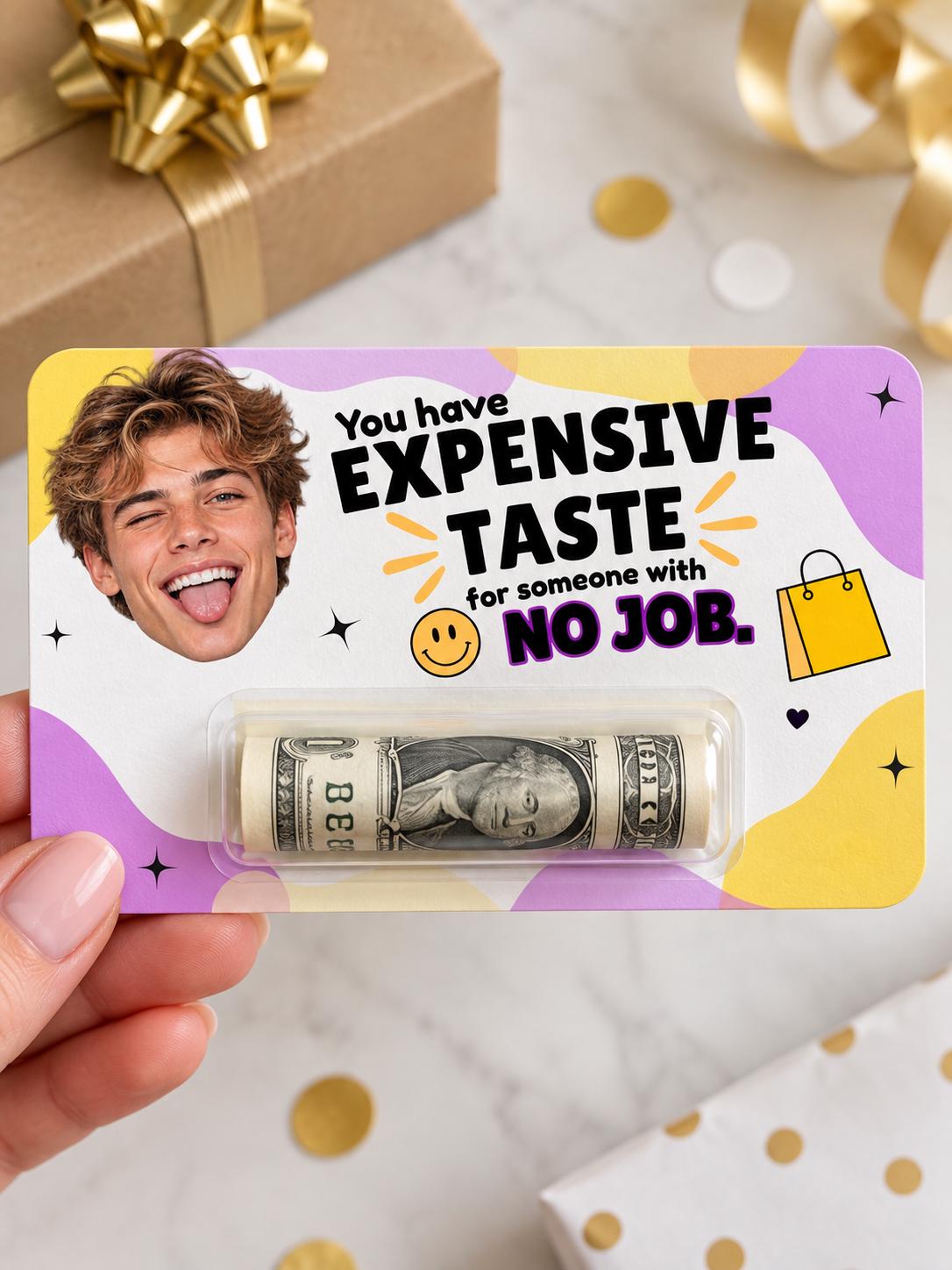 Personalized Photo Money Holder, Funny Birthday Cash Gift Card for Teens, Custom Face Money Gift, Teen Boy or Girl Gift, Rolled Cash Holder