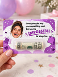 Personalized Photo Money Holder, Funny Birthday Cash Gift Card for Teens, Custom Face Money Gift, Teen Boy or Girl Gift, Rolled Cash Holder