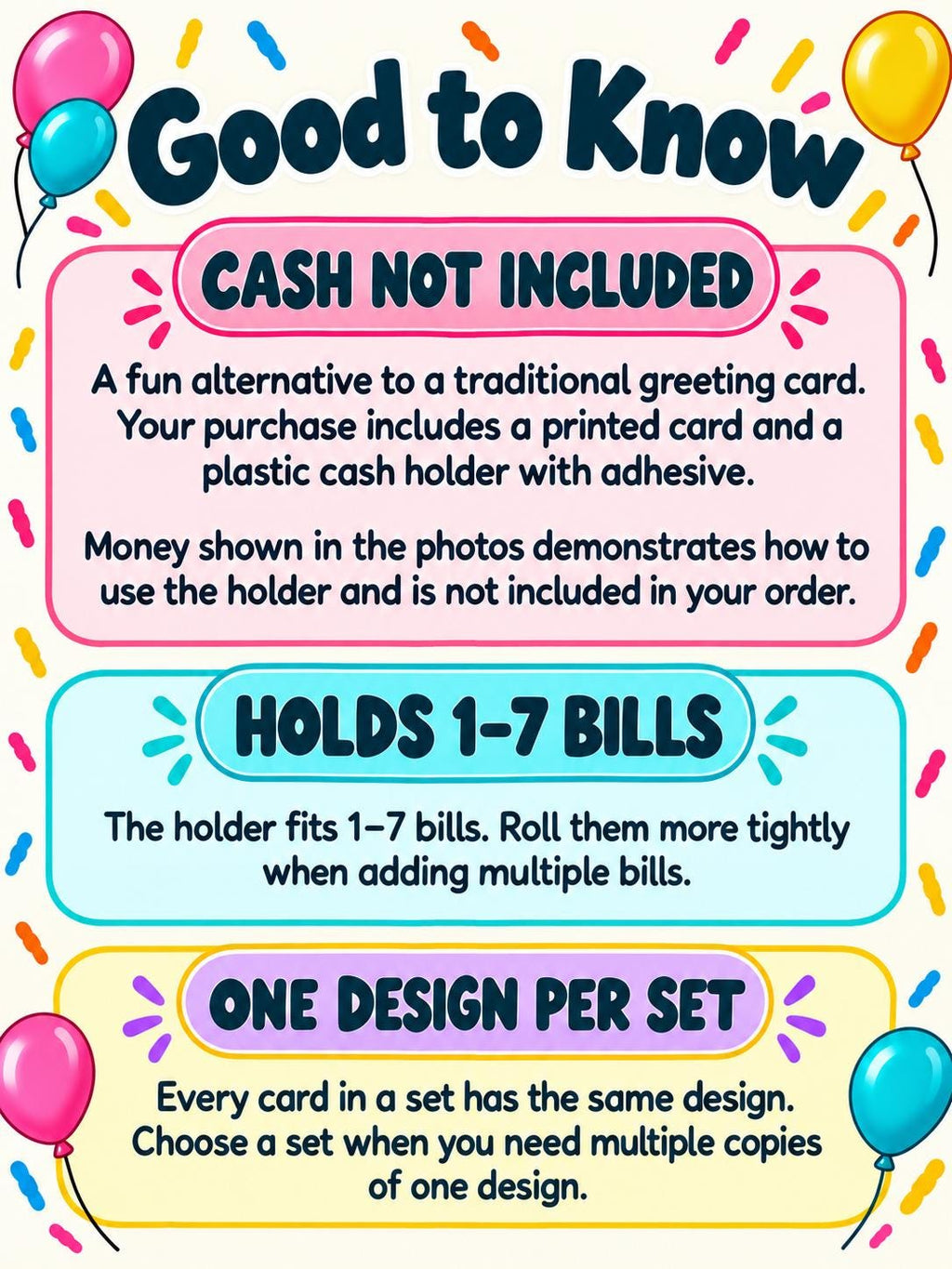 Funny Birthday Money Holder Card Set, Cash Gift Cards with Clear Plastic Domes, 11 Designs, 3x5 Inch, Coffee, Food & Shopping Birthday Gifts