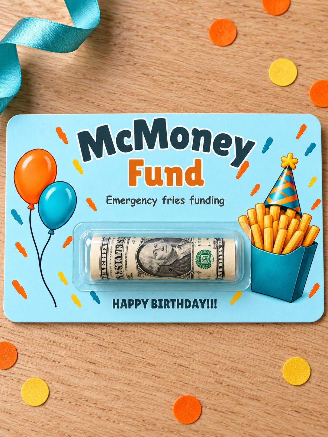 Funny Birthday Money Holder Card Set, Cash Gift Cards with Clear Plastic Domes, 11 Designs, 3x5 Inch, Coffee, Food & Shopping Birthday Gifts