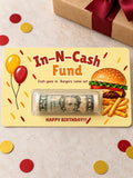 Funny Birthday Money Holder Card Set, Cash Gift Cards with Clear Plastic Domes, 11 Designs, 3x5 Inch, Coffee, Food & Shopping Birthday Gifts