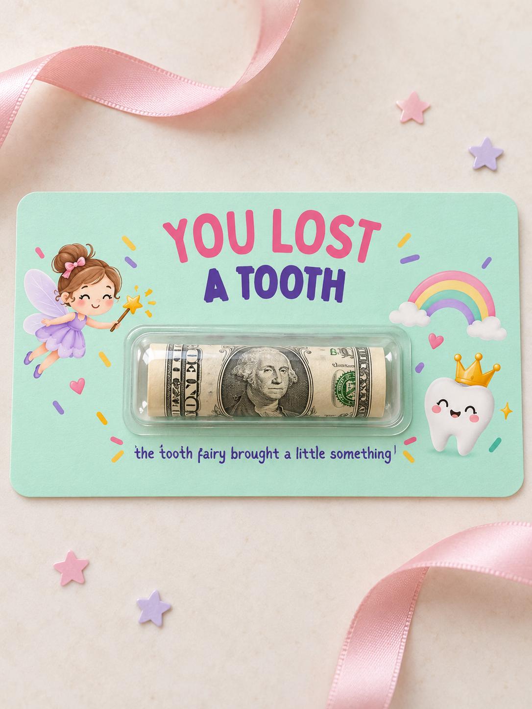 Tooth Fairy Money Holder Card, Kids Lost Tooth Gift, Tooth Fairy Cash Card, Cute Tooth Fairy Surprise, Printable Toothless Gift Set