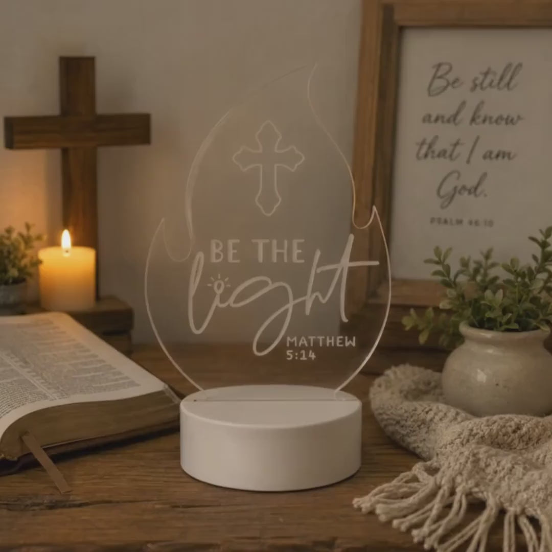 Custom Bible Verse LED Light | Matthew 5:14