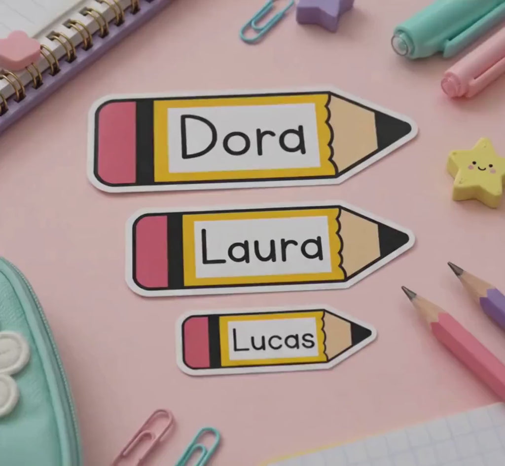 Personalized Name Stickers for Kids, Pencil Name Labels, Waterproof School Stickers, Custom Name Labels, Back to School Labels