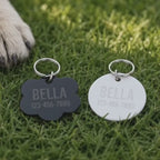 Personalized Acrylic Pet ID Tag | Custom Dog Tag | Dog Collar Name Tag | Cat ID Tag | Lightweight Pet Tag | Custom Pet Name Charm