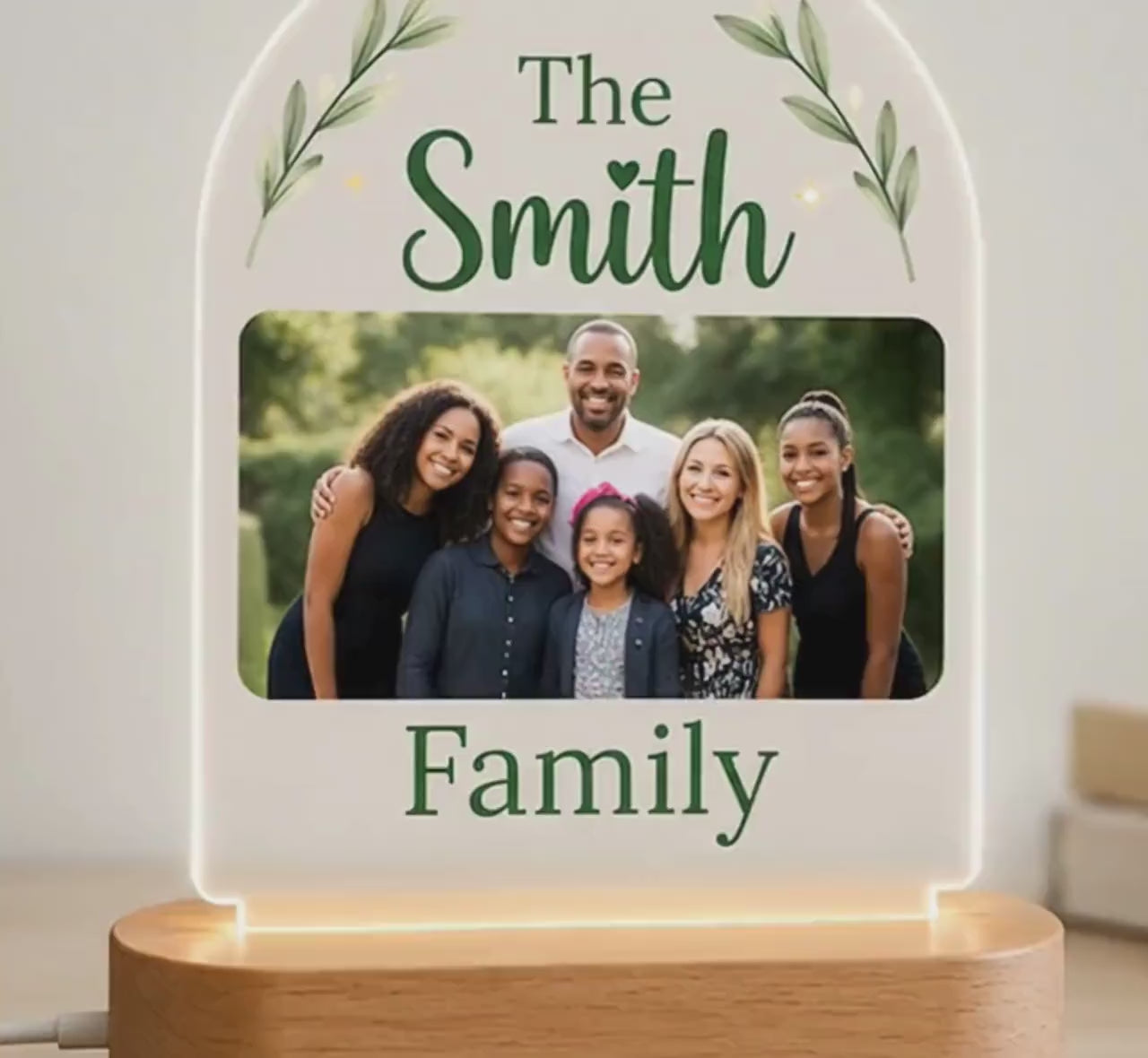 Personalized Family Name Night Light, Custom Family Photo Lamp, Acrylic LED Sign, Family Gift, Housewarming Gift, Custom Last Name Decor
