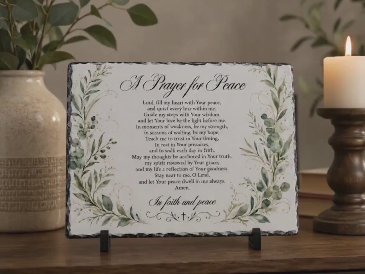 Personalized Stone Plaque, Custom Message Keepsake, Father Gift, Thank You Gift, Religious Prayer Decor, Meaningful Table Sign