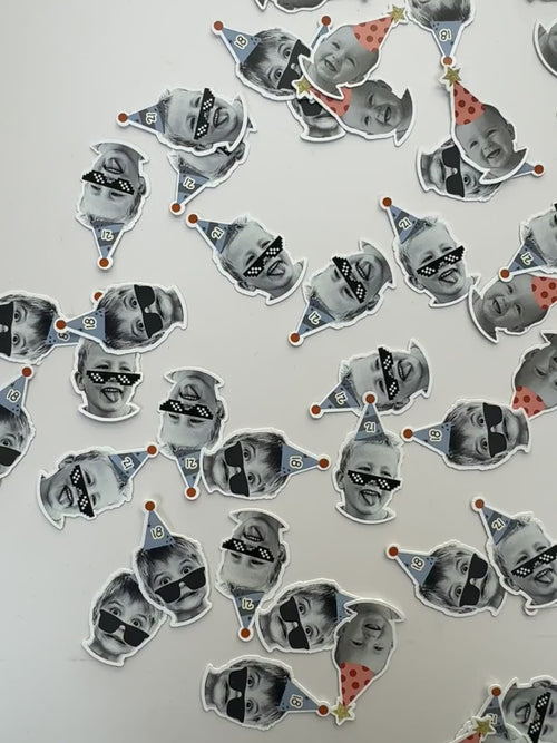 Custom Face Confetti, Personalized Photo Confetti, Birthday Party Decor, Custom Face Cutouts, Funny Party Table Confetti