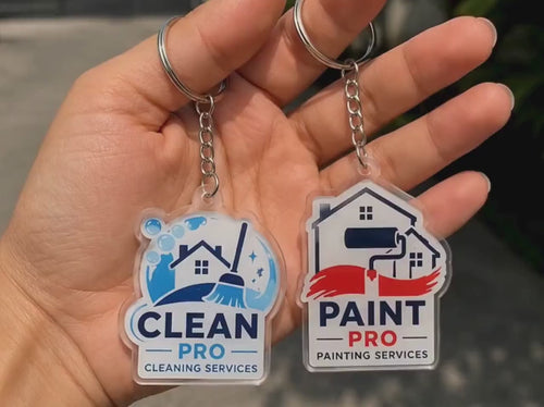 Custom Business Logo Acrylic Keychains, Personalized Company Keychains, Branded Promotional Keychains, Bulk Logo Keyrings Gift for her, him