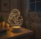 Custom Mom and Baby Acrylic Night Light | Personalized Nursery Lamp, Motherhood Gift