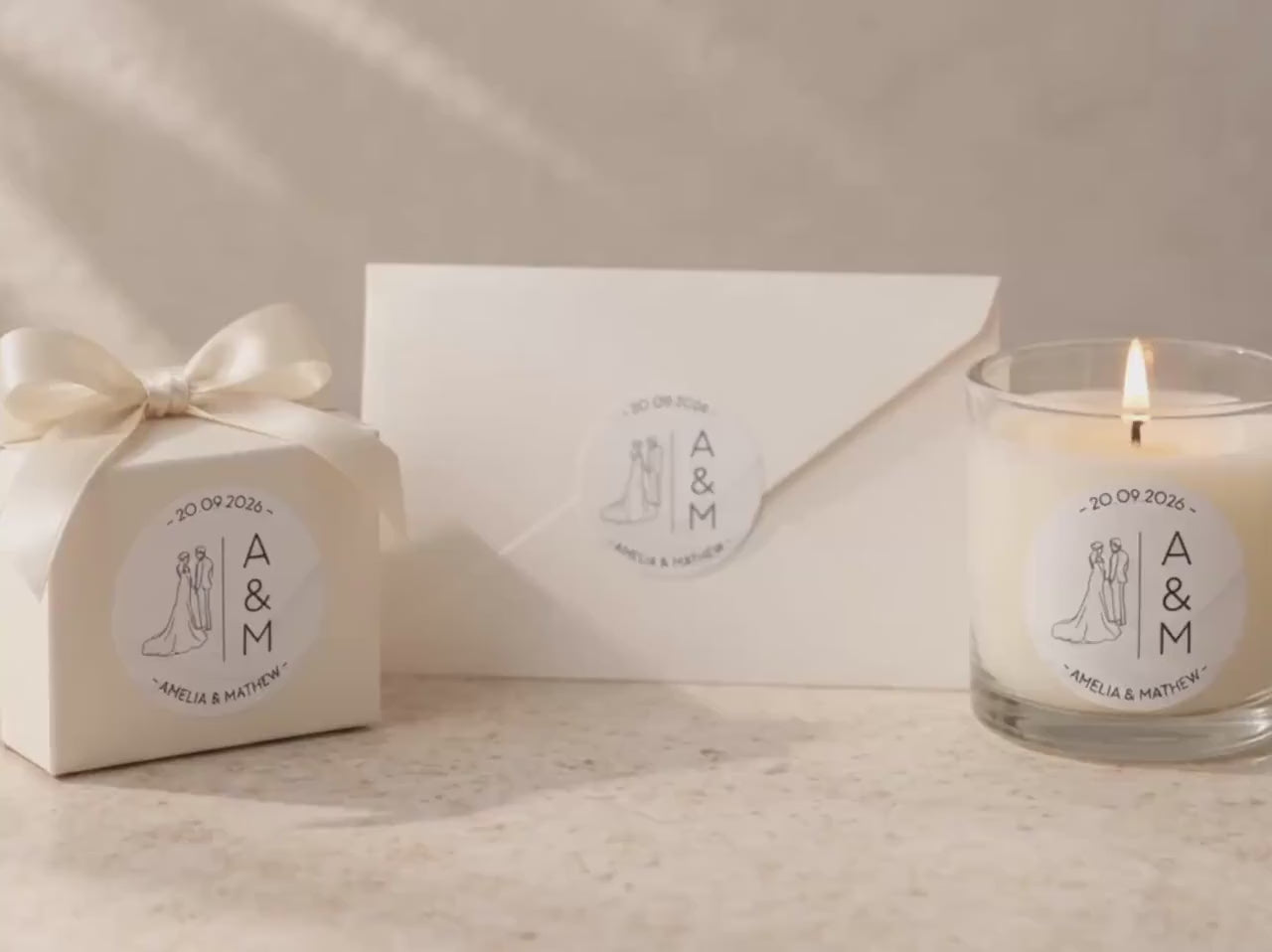 Personalized Wedding Stickers, Custom Wedding Favor Labels, Round Wedding Stickers, Initials & Date Favor Seals, 2 3 4 5 Inch