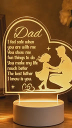Custom Daddy Acrylic Night Light: A Father’s Love Lasts Forever