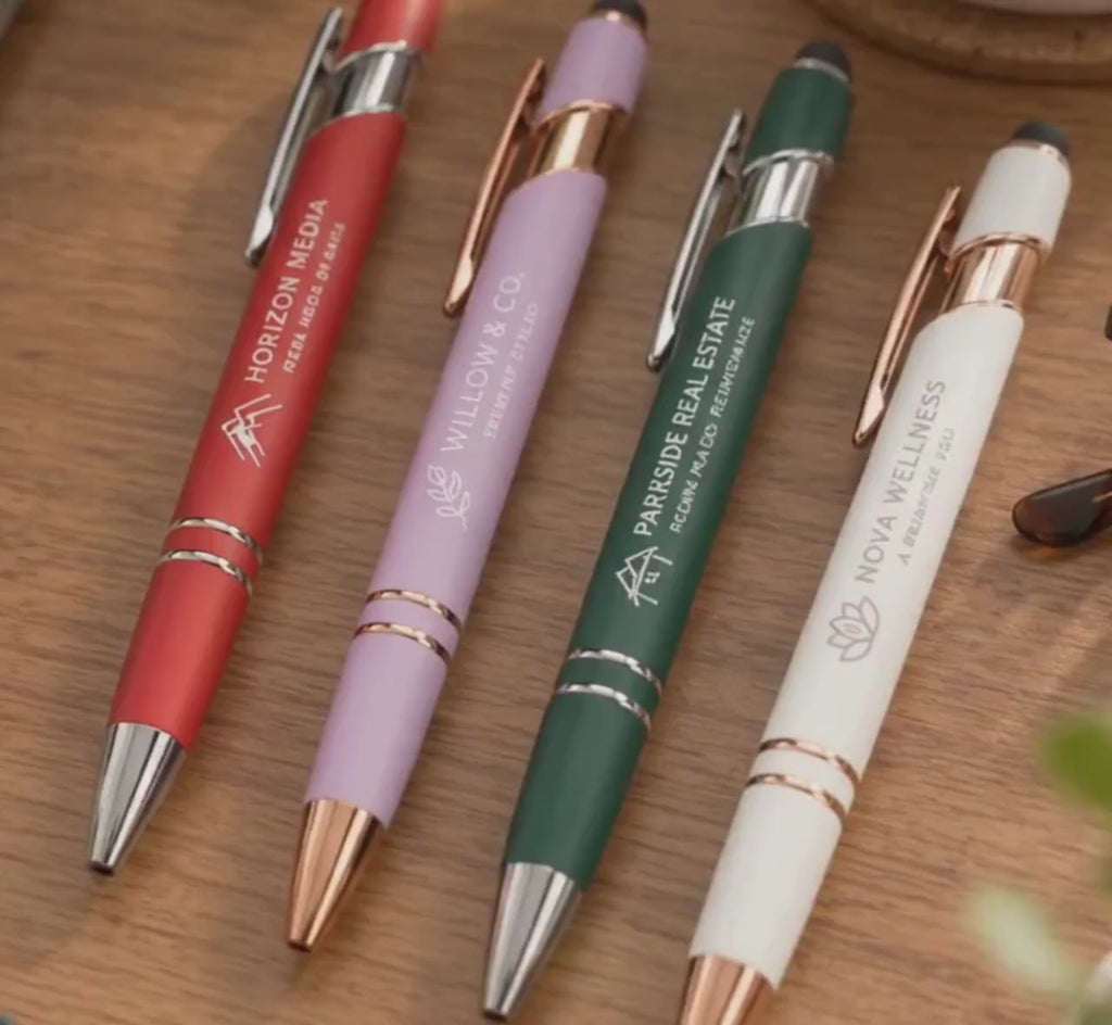 Personalized Laser Engraved Stylus Pens, Custom Logo Pens, Business Promotional Pens, Bulk Branded Company Pens, Client Gifts