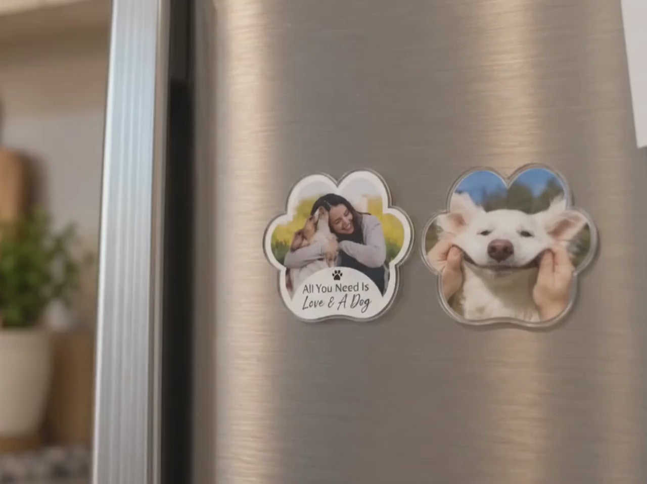 Custom Pet Photo Magnet, Personalized Dog Magnet, Paw Shaped Fridge Magnet, Custom Pet Picture Gift, Dog Mom Gift, Pet Memorial Gift