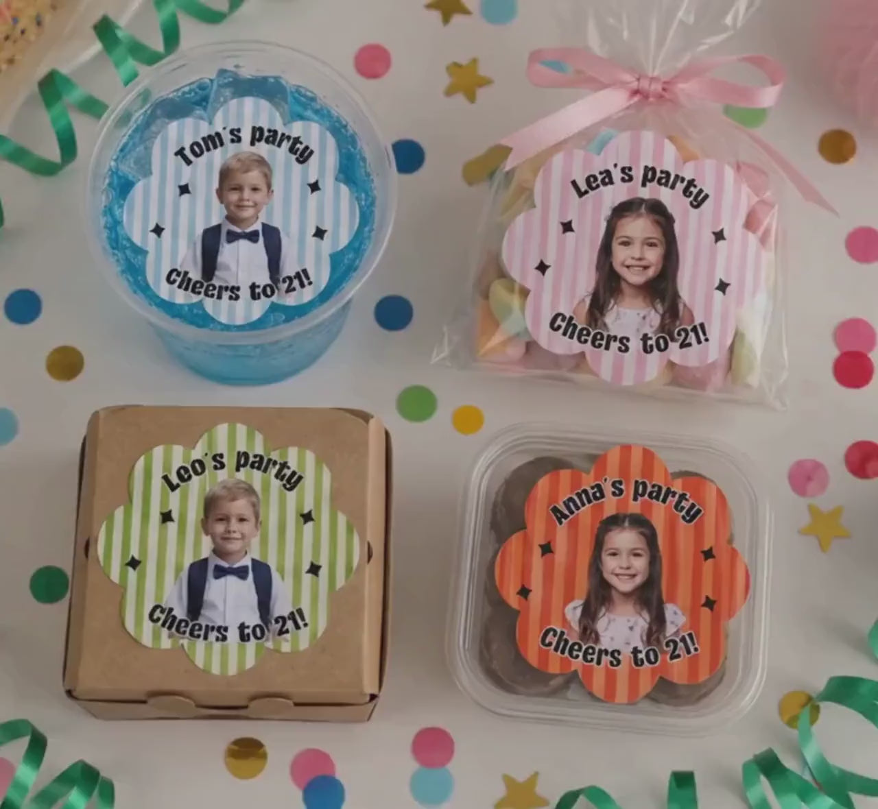 Personalized Birthday Stickers, Custom Photo Stickers, Birthday Cup Stickers, Custom Party Favor Labels, Custom Birthday Stickers