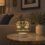 Floral Heart Acrylic Night Light for Mom | Happy Mother's Day Gift