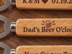 Personalized Wooden Bottle Opener, Custom Laser Engraved Beer Opener, Dad Gift, Groomsmen Gift, Custom Logo Bottle Opener