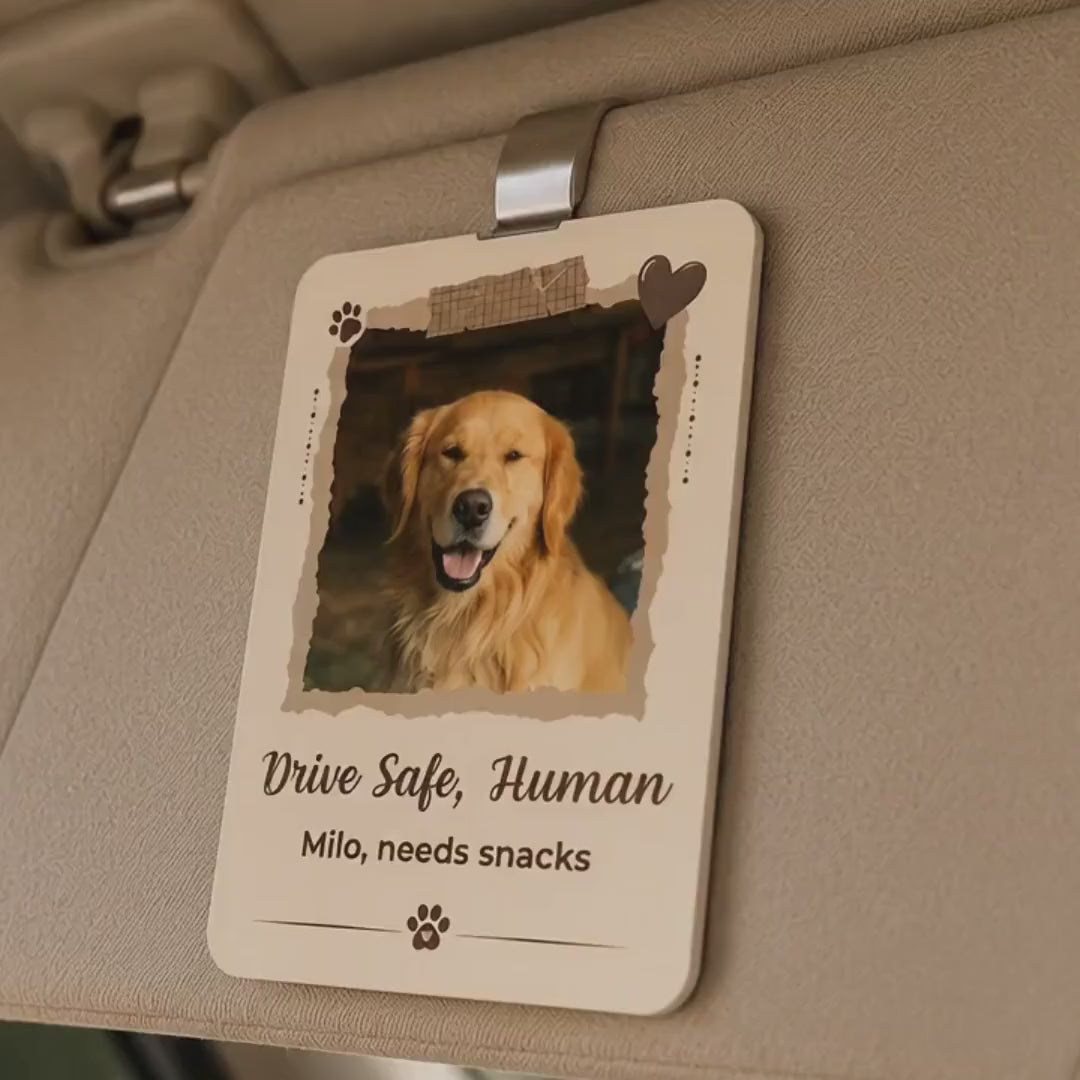 Dog Car Visor Clip, Custom Pet Lover Gift, Personalized Gift, Drive Safe Daddy, Drive Safe Visor Clip,Husband Gift, Anniversary Gift for Her