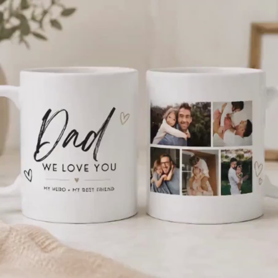 Custom Dad Photo Mug: Personalized Father's Day Picture Collage